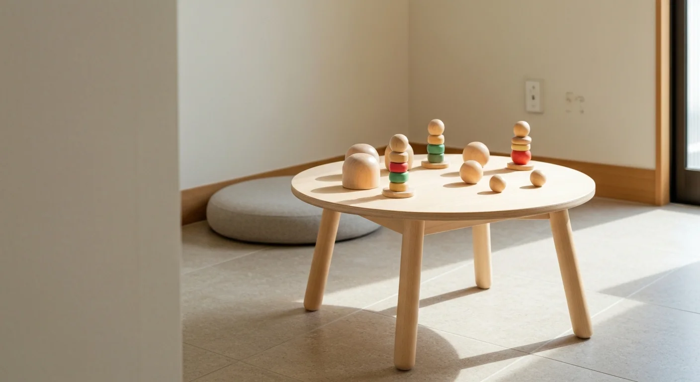 子ども向けの絵本と椅子が置かれた待合コーナー